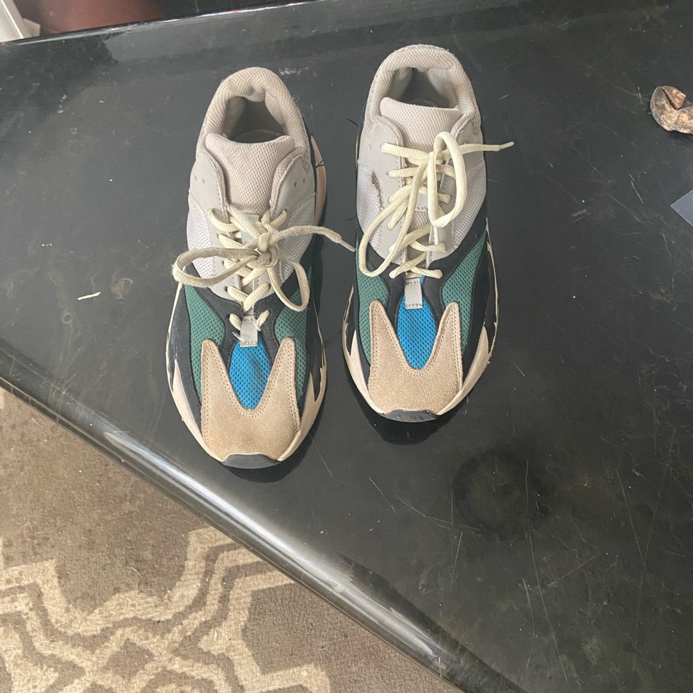 Yeezy Tan and Blue Chunky Sneakers